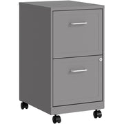 NuSparc Mobile File Cabinet - 14.2" Width x 18" Depth x 26.5" Height for File - Letter - Mobility, Locking Drawer, Glide Suspension, 3/4 Drawer Extension, Cam Lock, Nonporous Surface - Silver - Painted Steel, Steel - Recycled