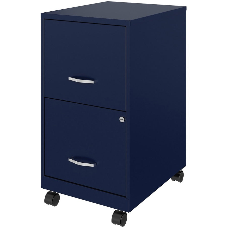 NuSparc Mobile File Cabinet - 14.2" Width x 18" Depth x 26.5" Height for File - Letter - Mobility, Locking Drawer, Glide Suspension, 3/4 Drawer Extension, Cam Lock, Nonporous Surface - Blue - Painted Steel, Steel - Recycled - Assembly Required