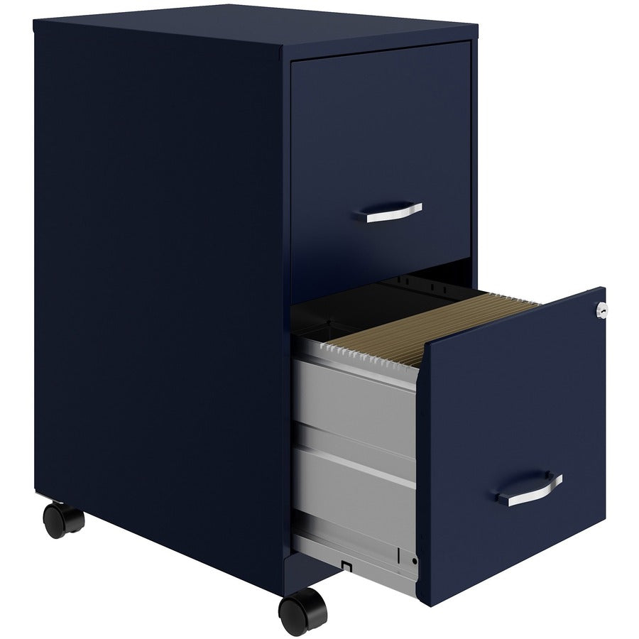 NuSparc Mobile File Cabinet - 14.2" Width x 18" Depth x 26.5" Height for File - Letter - Mobility, Locking Drawer, Glide Suspension, 3/4 Drawer Extension, Cam Lock, Nonporous Surface - Blue - Painted Steel, Steel - Recycled - Assembly Required
