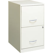 NuSparc File Cabinet - 14.2" Width x 18" Depth x 24.5" Height - 2 x Drawer(s) for File - Letter - Vertical - Locking Drawer, Glide Suspension, Nonporous Surface - White - Baked Enamel - Steel - Recycled