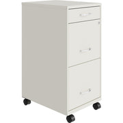 NuSparc Mobile File Cabinet - 14.2" Width x 18" Depth x 29.5" Height - 3 x Drawer(s) for File, Box - Letter - Mobility, Locking Drawer, Glide Suspension, 3/4 Drawer Extension, Cam Lock, Nonporous Surface - White - Painted Steel - Recycled