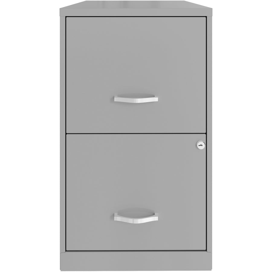 NuSparc File Cabinet - 14.2" Width x 18" Depth x 24.5" Height - 2 x Drawer(s) for File - Letter - Vertical - Locking Drawer, Glide Suspension, Nonporous Surface - Silver - Baked Enamel - Steel - Recycled