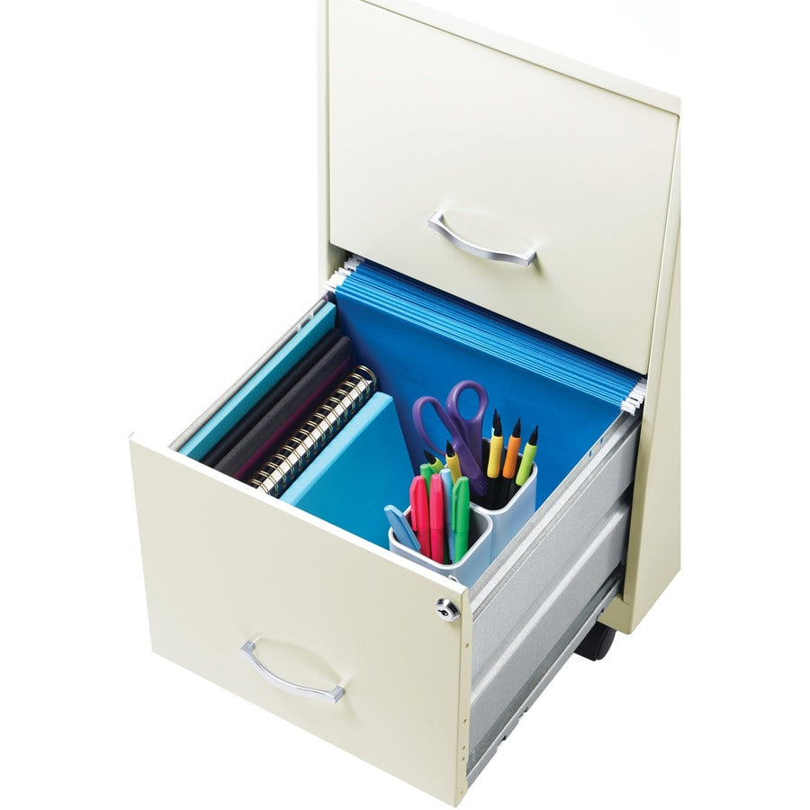 NuSparc Mobile File Cabinet - 14.2" Width x 18" Depth x 26.5" Height for File - Letter - Mobility, Locking Drawer, Glide Suspension, 3/4 Drawer Extension, Cam Lock, Nonporous Surface - White - Painted Steel, Steel - Recycled - Assembly Required