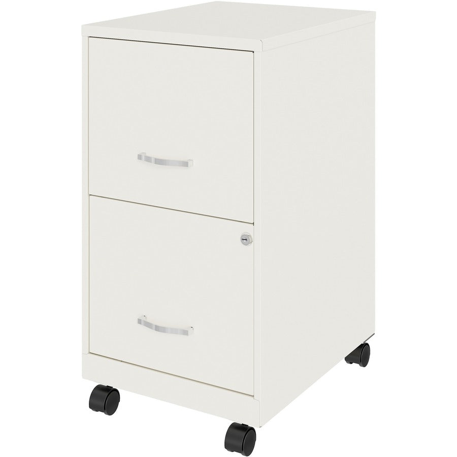 NuSparc Mobile File Cabinet - 14.2" Width x 18" Depth x 26.5" Height for File - Letter - Mobility, Locking Drawer, Glide Suspension, 3/4 Drawer Extension, Cam Lock, Nonporous Surface - White - Painted Steel, Steel - Recycled - Assembly Required