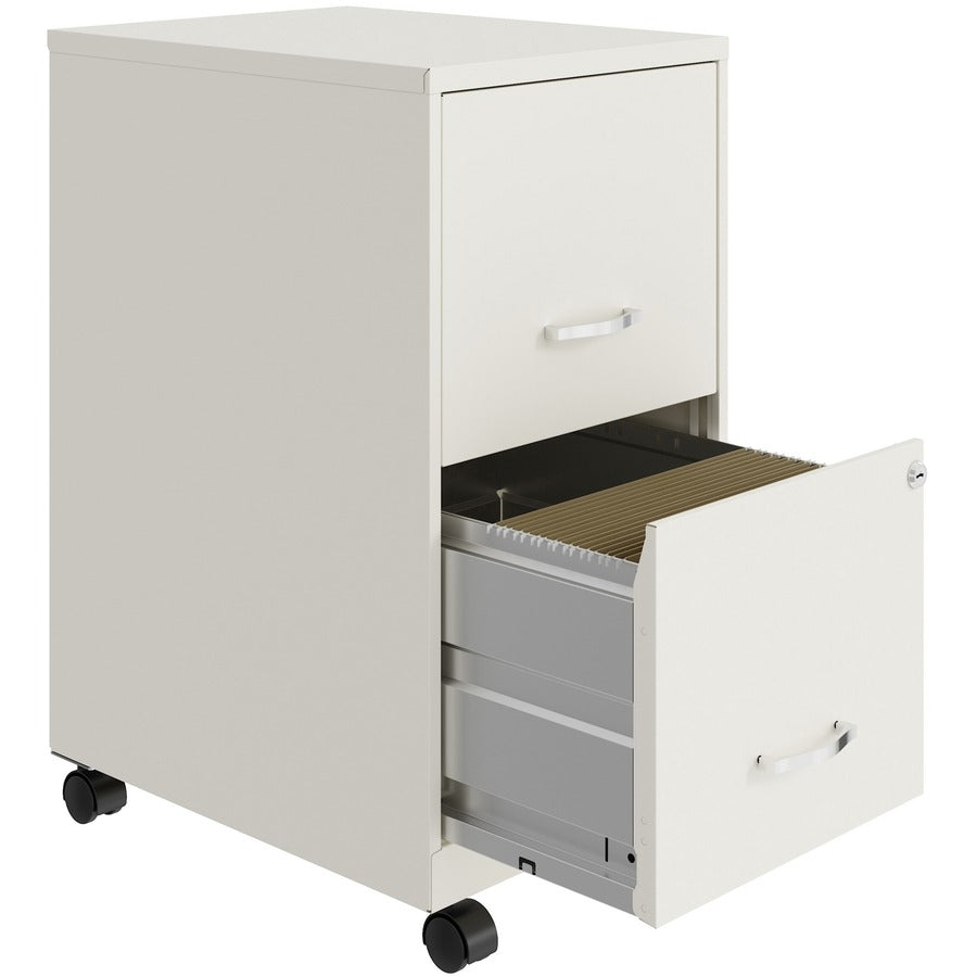NuSparc Mobile File Cabinet - 14.2" Width x 18" Depth x 26.5" Height for File - Letter - Mobility, Locking Drawer, Glide Suspension, 3/4 Drawer Extension, Cam Lock, Nonporous Surface - White - Painted Steel, Steel - Recycled - Assembly Required