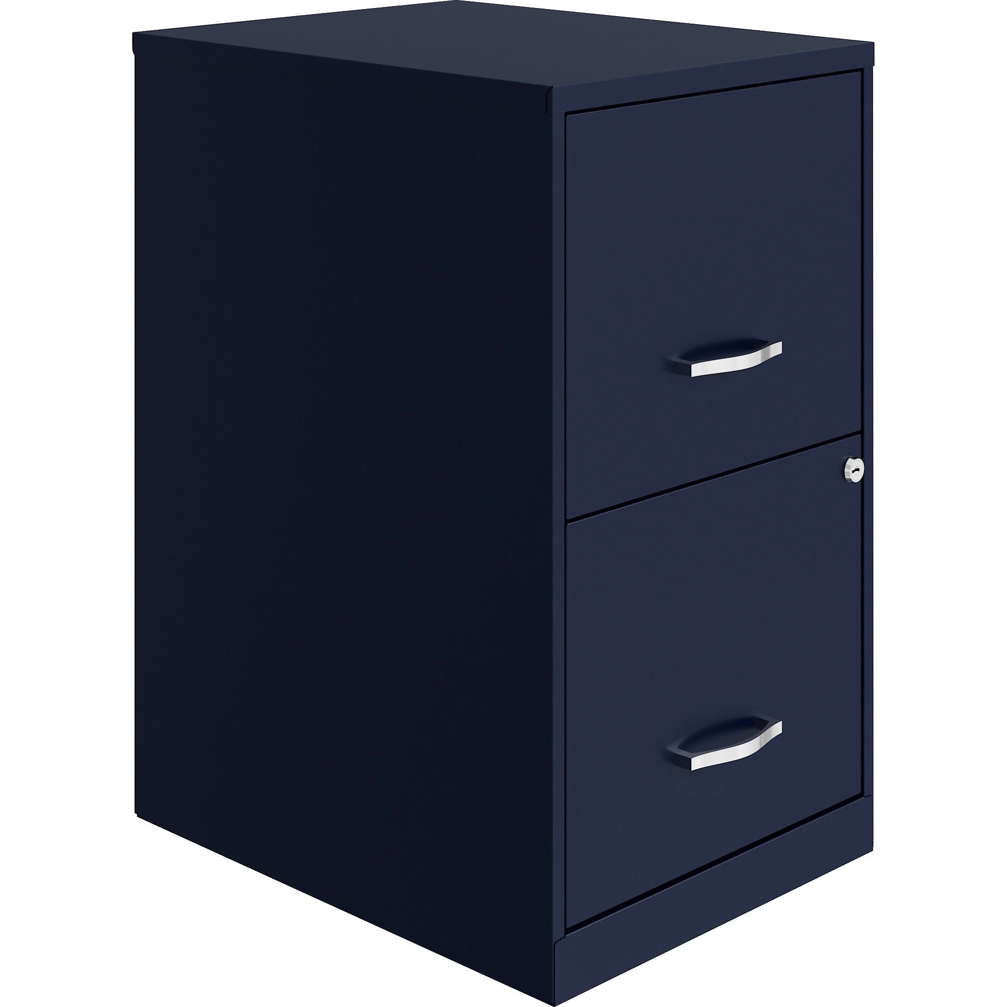 NuSparc File Cabinet - 14.2" Width x 18" Depth x 24.5" Height - 2 x Drawer(s) for File - Letter - Vertical - Locking Drawer, Glide Suspension, Nonporous Surface - Blue - Baked Enamel - Steel - Recycled