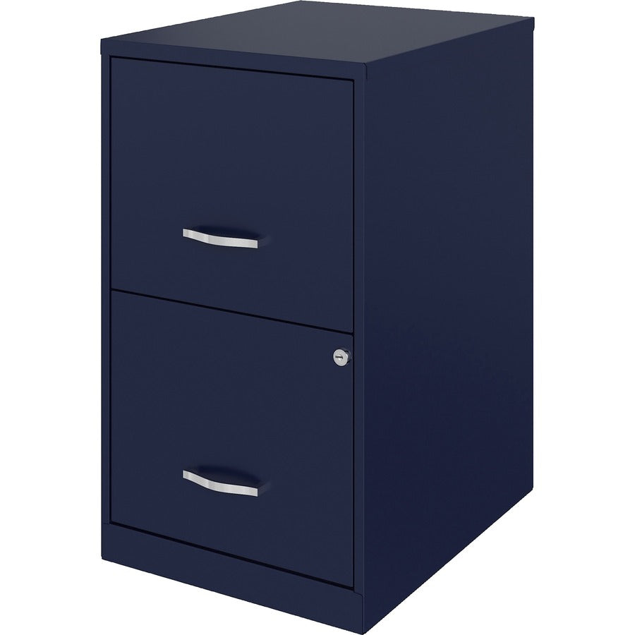 NuSparc File Cabinet - 14.2" Width x 18" Depth x 24.5" Height - 2 x Drawer(s) for File - Letter - Vertical - Locking Drawer, Glide Suspension, Nonporous Surface - Blue - Baked Enamel - Steel - Recycled