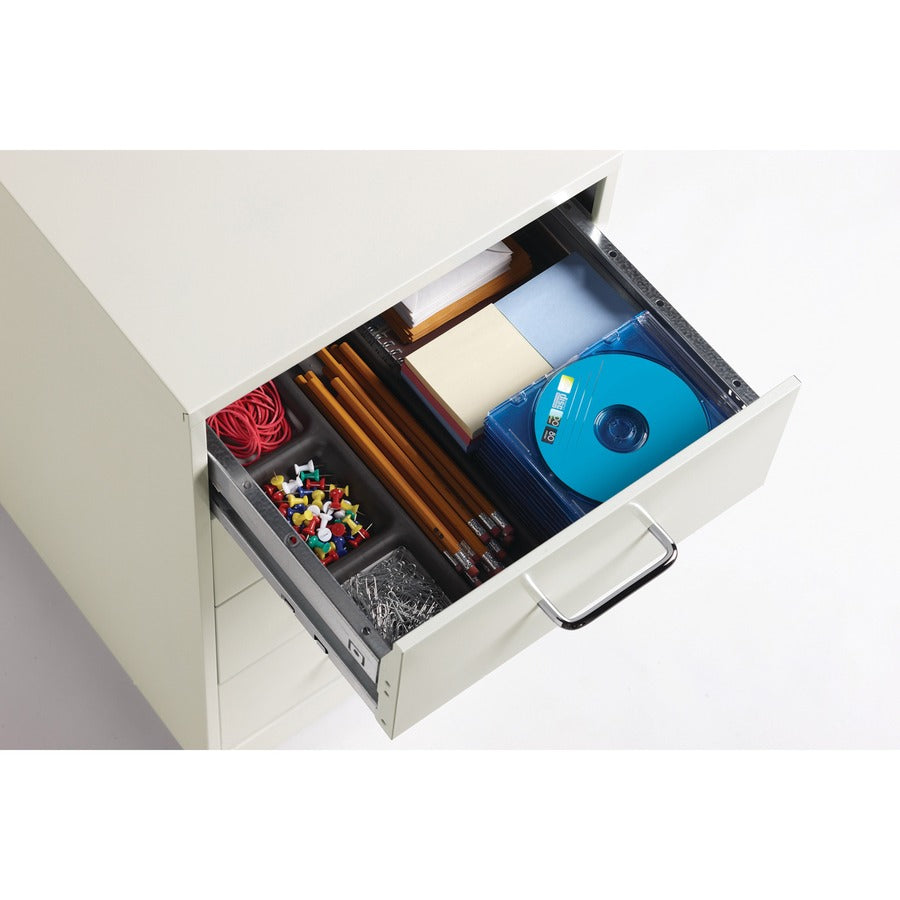 NuSparc Mobile Storage Cabinet - 14.2" Width x 18" Depth x 26.5" Height - 4 x Drawer(s) - Letter, Legal - Mobility, Glide Suspension, Anti-tip, Nonporous Surface, Cam Lock, 3/4 Drawer Extension - White - Painted Steel - Recycled