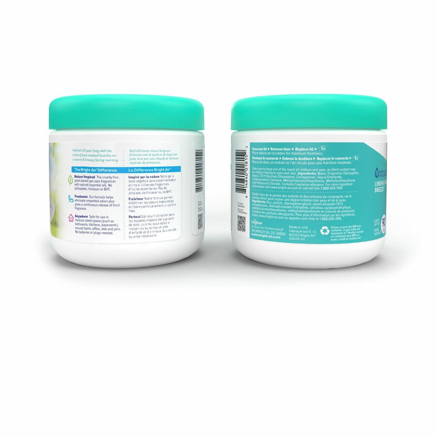 Bright Air Super Odor Eliminator Air Freshener - 14 fl oz (0.4 quart) - Linen & Spring Breeze - 90 Day - Cruelty-free, Phthalate-free, Triclosan-free, BHT Free - 1 Each