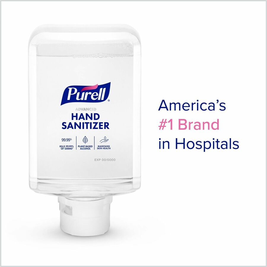 PURELL Advanced Hand Sanitizer Foam Refill, 1.27 Quart, Touchless Dispenser, Clear, Fragrance-Free, Dye-Free, Bio-based, 2/Carton