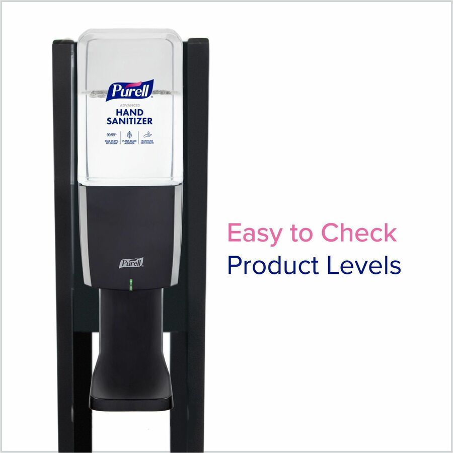 PURELL&reg; ES10 Floor Stand with Automatic Dispenser - Floor, Freestanding - Graphite - For High Traffic Area, Sanitizing Dispenser, Waiting Room, Hallway - Low-profile Base, Lightweight, Sturdy