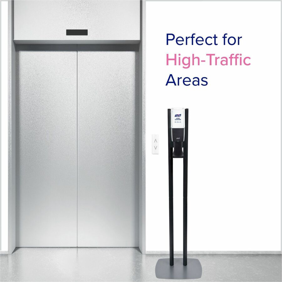 PURELL&reg; ES10 Floor Stand with Automatic Dispenser - Floor, Freestanding - Graphite - For High Traffic Area, Sanitizing Dispenser, Waiting Room, Hallway - Low-profile Base, Lightweight, Sturdy