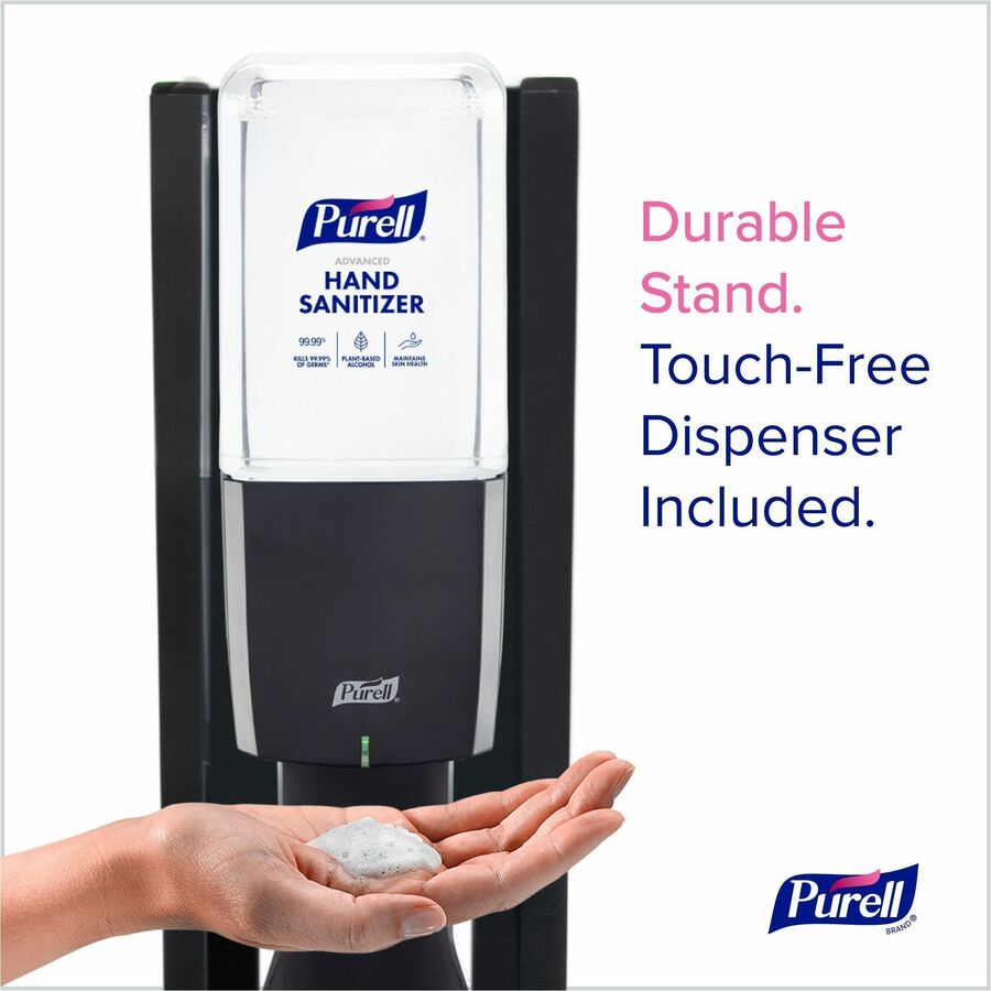 PURELL&reg; ES10 Floor Stand with Automatic Dispenser - Floor, Freestanding - Graphite - For High Traffic Area, Sanitizing Dispenser, Waiting Room, Hallway - Low-profile Base, Lightweight, Sturdy