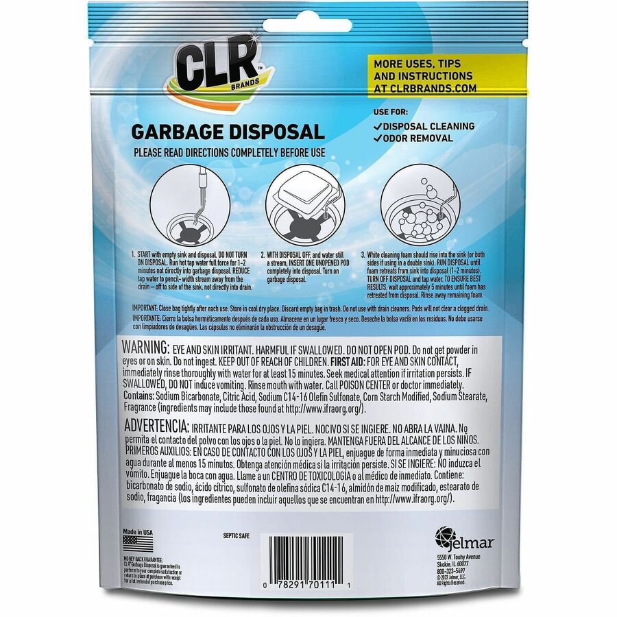 For Garbage - Pod - 5.7 to 6.1 pH - Peach Scent - Recommended For: Grease Remover, Grime Remover, Odor Remover - Water Soluble, Scrub-free, Ammonia-free, Paraben-free, Phthalate-free, Bleach Resistant - Multi - 6 / Carton