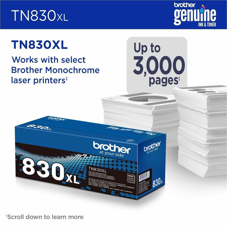 Brother Original Laser Toner Cartridge - Black - 1 Each