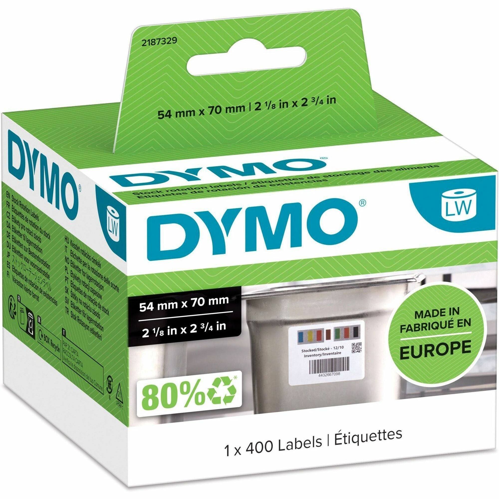 2 1/8" Width x 2 3/4" Length - Laser - White - Paper - Durable - 400 / Roll - 1 Roll