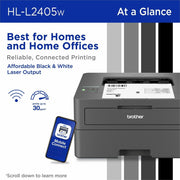 30 ppm Mono - 1200 x 1200 dpi Print - 250 Sheets Input - Wireless LAN - Apple AirPrint, Mopria, Brother Mobile Connect - 35000 Pages Duty Cycle - Plain Paper Print - USB