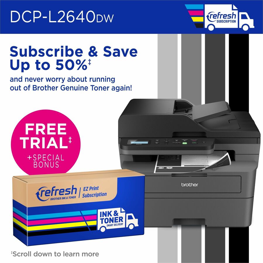 Copier/Printer/Scanner - 23.6 ppm Mono Print - 1200 x 1200 dpi Print - Automatic Duplex Print - Wireless LAN - Apple AirPrint, Mopria - USB - For Plain Paper Print - 1 Each