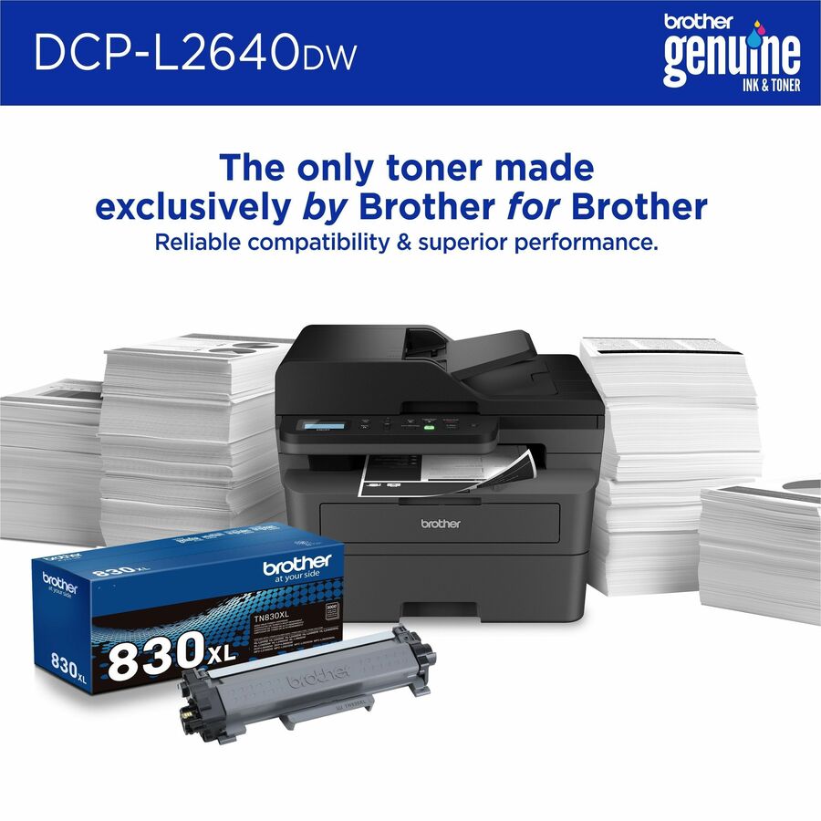 Copier/Printer/Scanner - 23.6 ppm Mono Print - 1200 x 1200 dpi Print - Automatic Duplex Print - Wireless LAN - Apple AirPrint, Mopria - USB - For Plain Paper Print - 1 Each