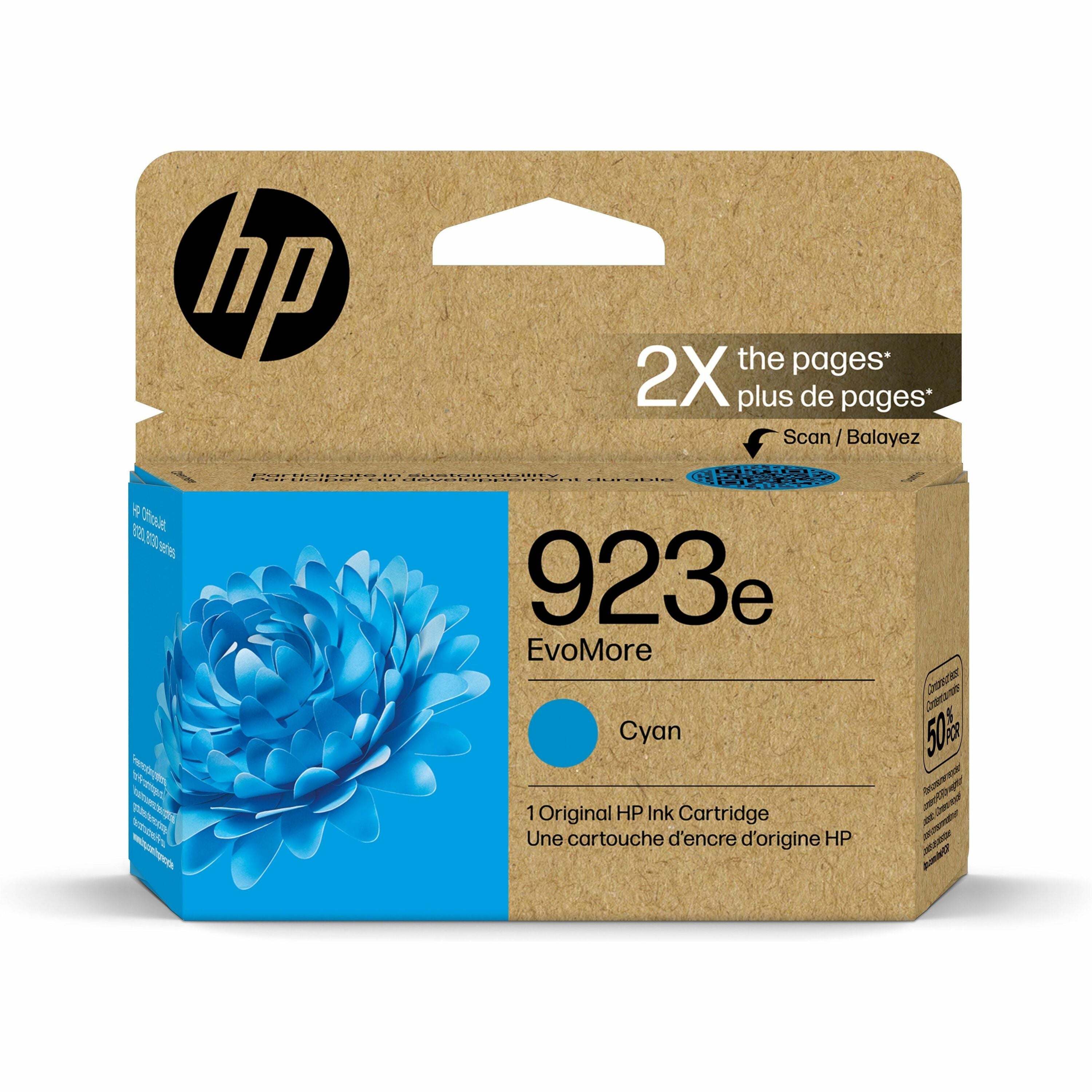 HP EvoMore 923E Original Inkjet Ink Cartridge - Cyan - 1 Each