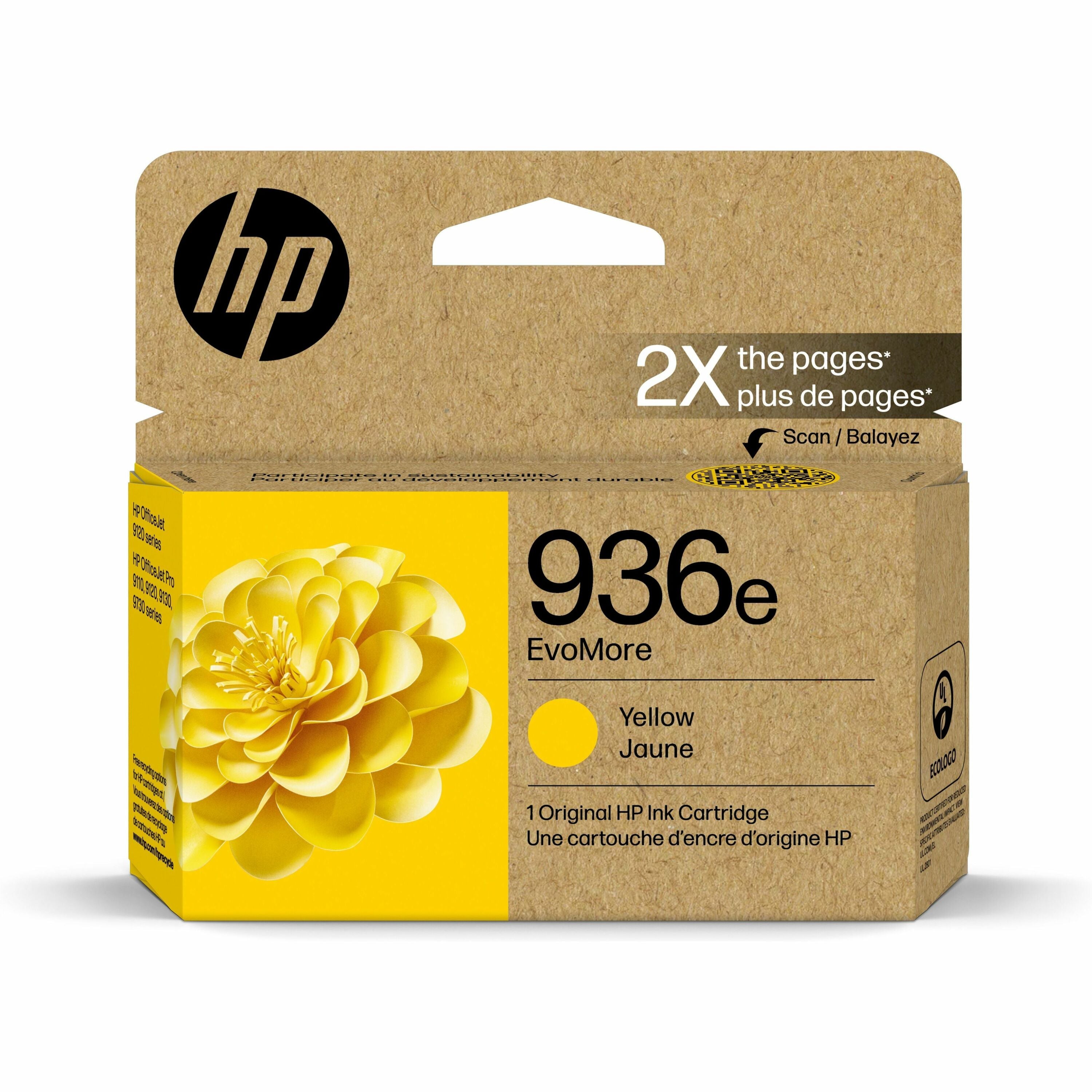 HP EvoMore 936e Original High Yield Inkjet Ink Cartridge - Yellow - 1 Each