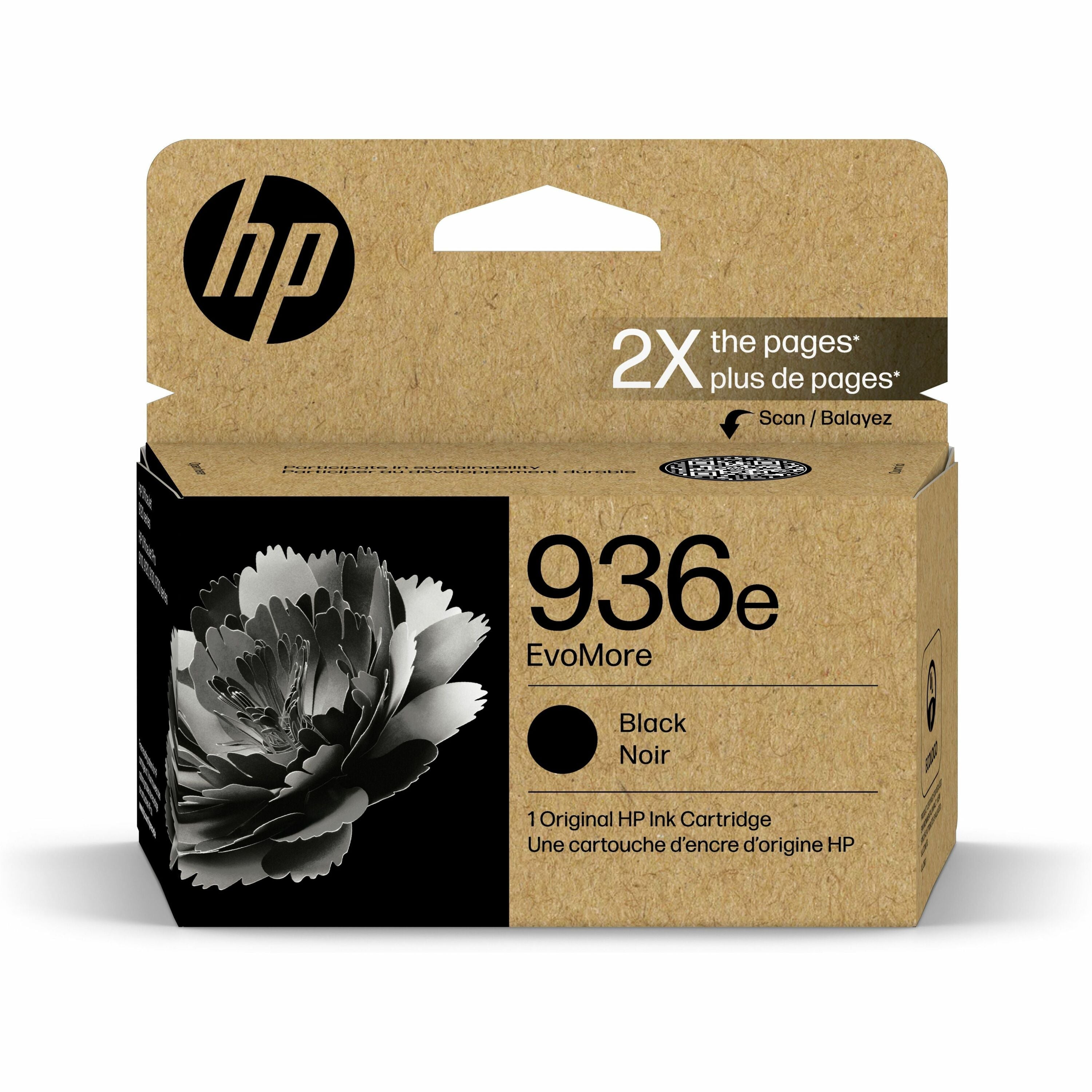HP EvoMore 936e Original High Yield Inkjet Ink Cartridge - Black - 1 Each