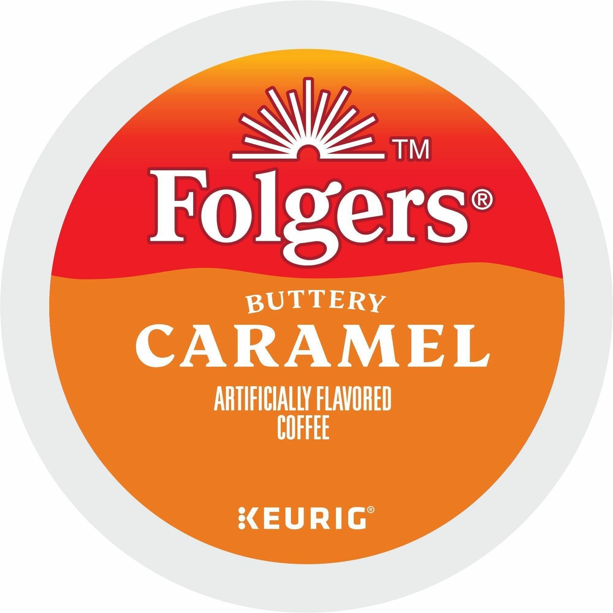 Folgers&reg; K-Cup Buttery Caramel Coffee - Compatible with Keurig K-Cup Brewer - Medium - 24 K-Cup - K-Cup - Buttery Caramel, Caramel, Arabica - Kosher - 24 / Box
