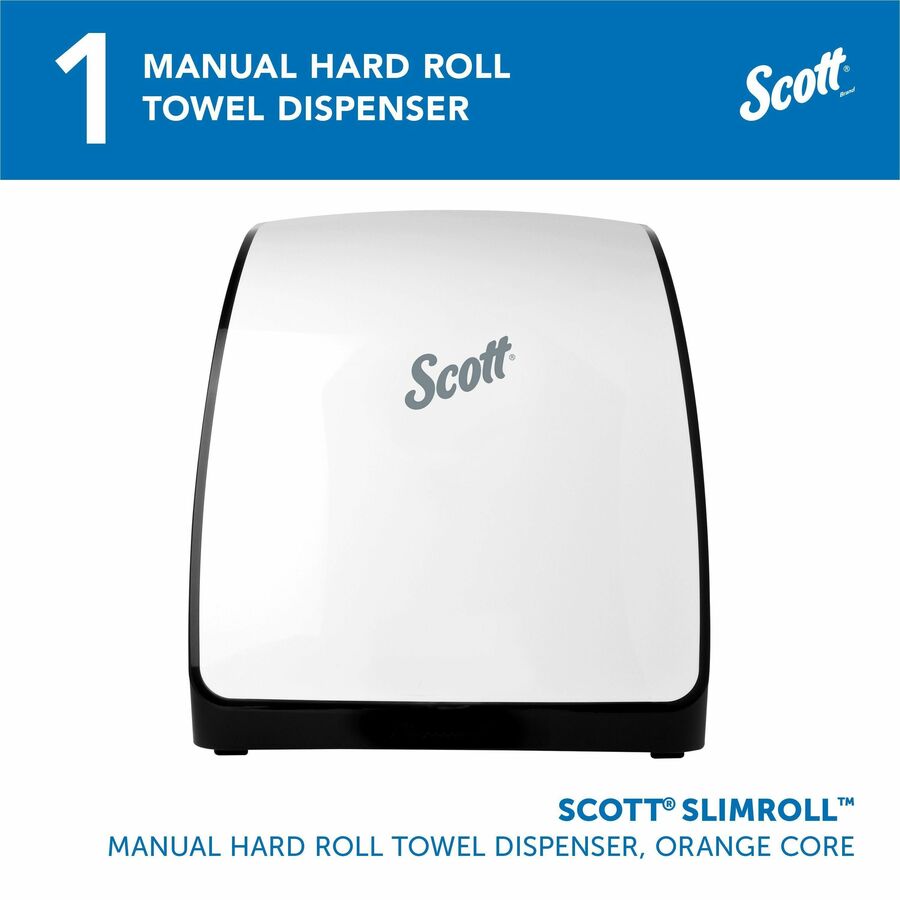 Scott Slimroll Towel Dispenser - Touchless Dispenser - 13" Height x 12.7" Width x 7.2" Depth - Plastic - White - Anti-bacterial, Refillable, Contemporary Style, Hygienic, Compact, Slim, Dirt Resistant - 1 Carton