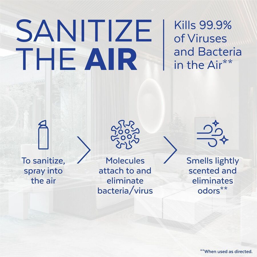 Lysol Linen Scent Air Sanitizer - Spray - 10 fl oz (0.3 quart) - White Linen - Antimicrobial, Odor Neutralizer - 1 Each
