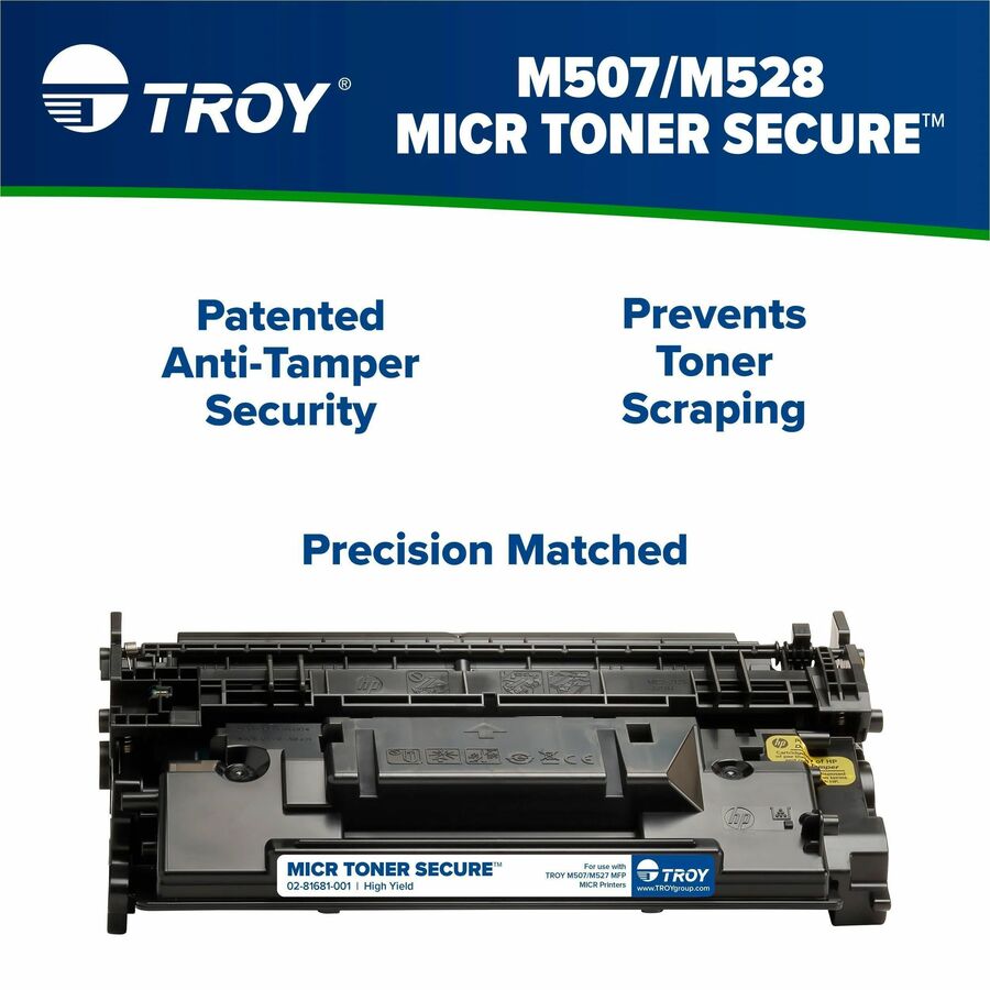 Troy Toner Secure MICR High Yield Laser Toner Cartridge - Alternative for HP 289X (CF289X) - Black - 1 Each
