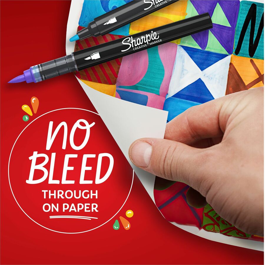 Sharpie Creative Markers, Water-Based Acrylic Markers, Bullet Tip - Bold Bullet Marker Point - Assorted Ink - Water Based - 2 / Pack