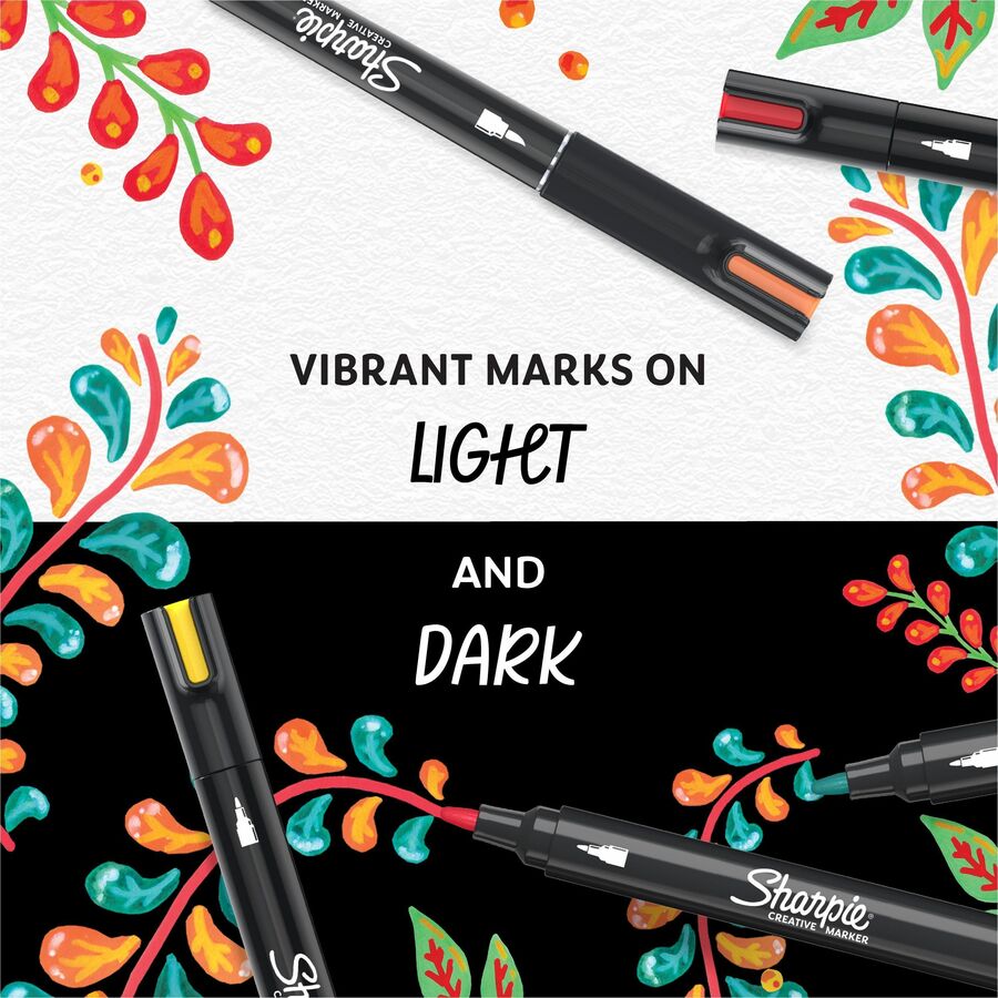 Sharpie Creative Markers, Water-Based Acrylic Markers, Bullet Tip - Bold Bullet Marker Point - Assorted Ink - Water Based - 2 / Pack