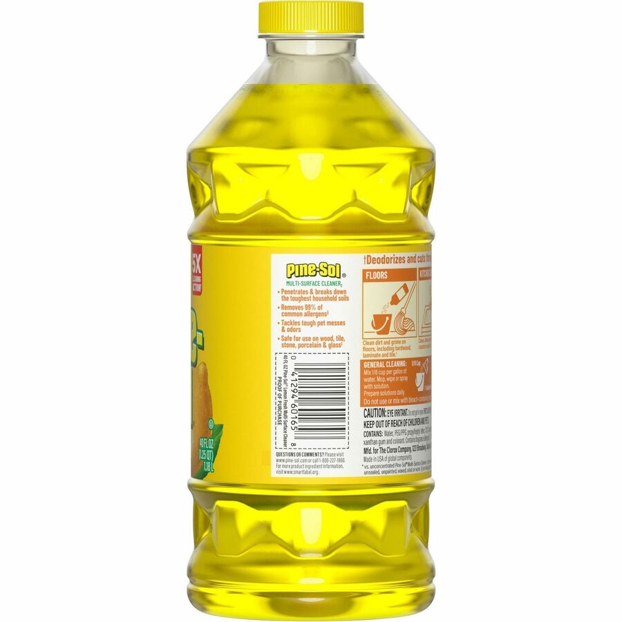 Pine-Sol Multi-Surface Cleaner - For Multi Surface - Concentrate - Liquid - 40 fl oz (1.3 quart) - Lemon Fresh Scent - Deodorize, Disinfectant, Dilutable - Yellow - 1 Each