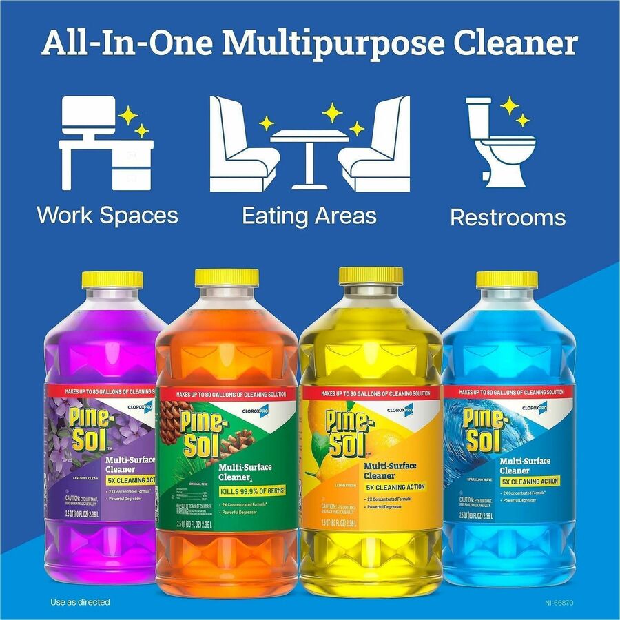 Pine-Sol Multi-Surface Cleaner, Concentrate, Liquid, Lavender Scent, 80 fl oz Bottles, Purple, 3/Carton
