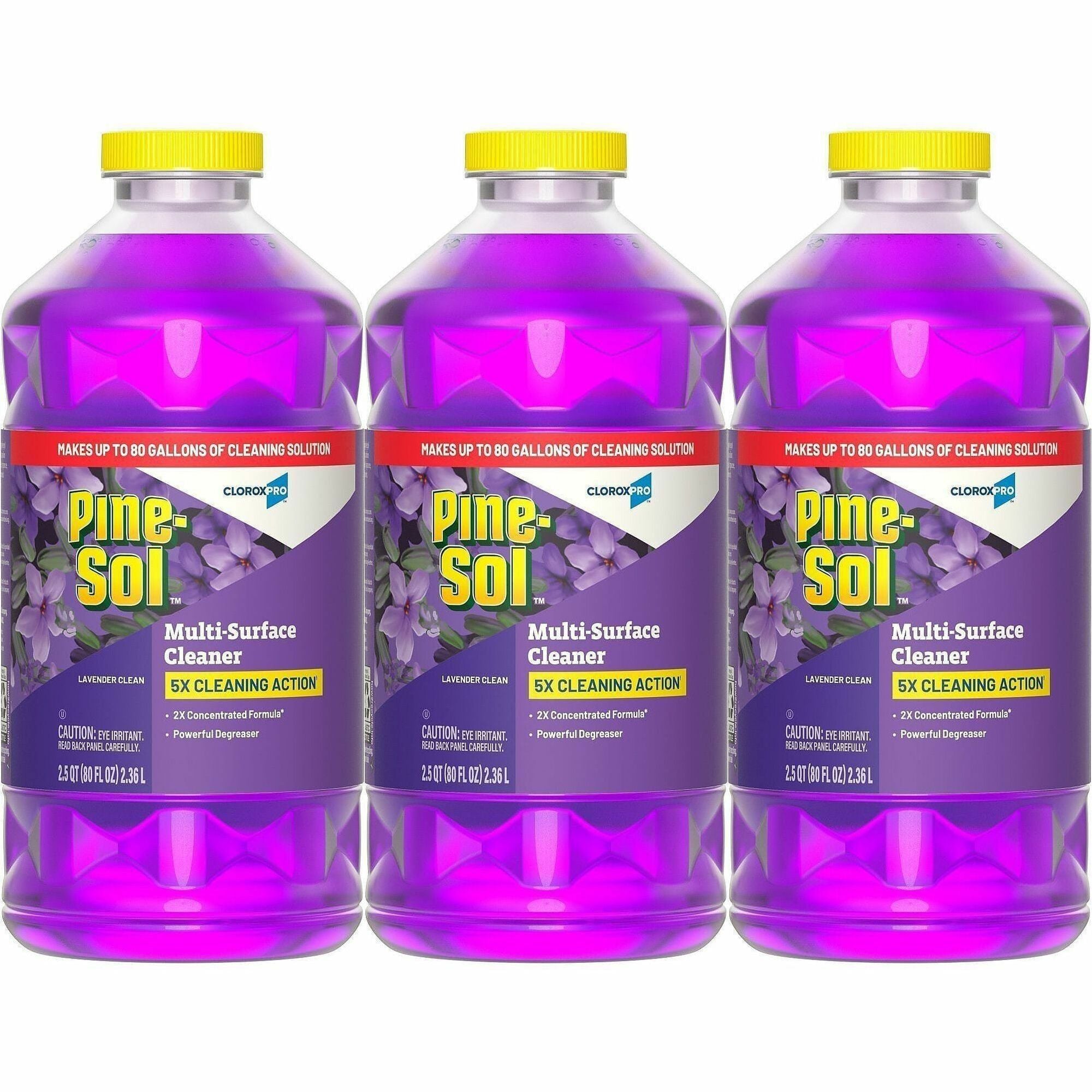 Pine-Sol Multi-Surface Cleaner, Concentrate, Liquid, Lavender Scent, 80 fl oz Bottles, Purple, 3/Carton