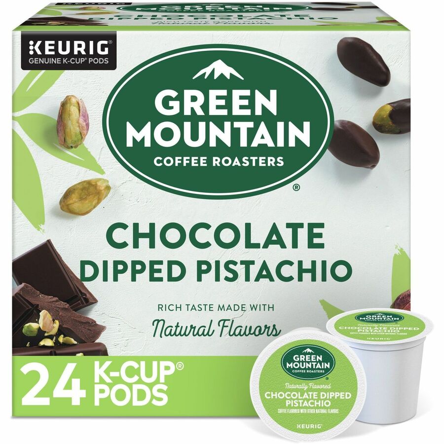 Green Mountain Coffee Roasters K-Cup Pod Coffee, Chocolate Dipped Pistachio, Smooth Roast, Kosher, 24 Pods per Box, Compatible with Keurig Brewers