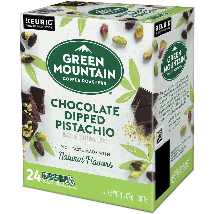 Green Mountain Coffee Roasters K-Cup Pod Coffee, Chocolate Dipped Pistachio, Smooth Roast, Kosher, 24 Pods per Box, Compatible with Keurig Brewers