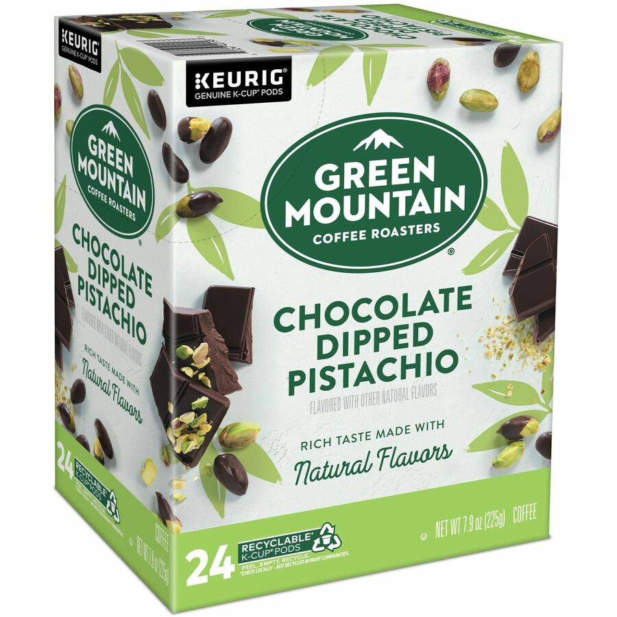 Green Mountain Coffee Roasters K-Cup Pod Coffee, Chocolate Dipped Pistachio, Smooth Roast, Kosher, 24 Pods per Box, Compatible with Keurig Brewers