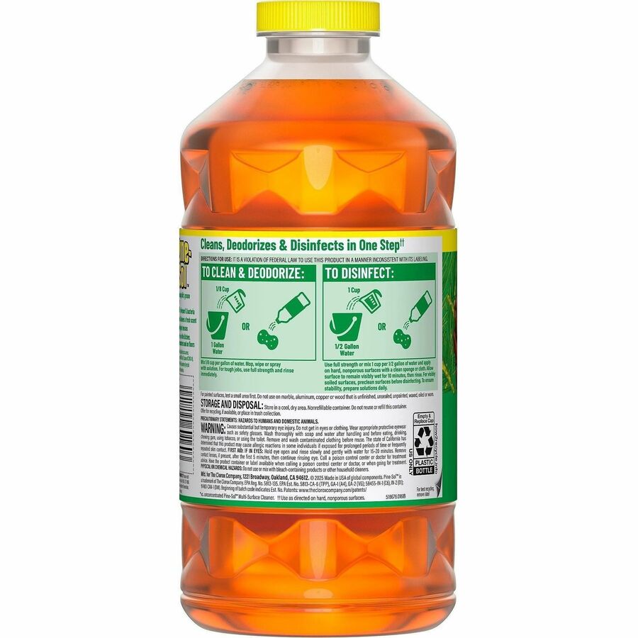 Pine-Sol Multi-Surface Cleaner, Concentrate, Liquid, Original Scent, 80 fl oz (2.5 quart), Yellow, 1 Each