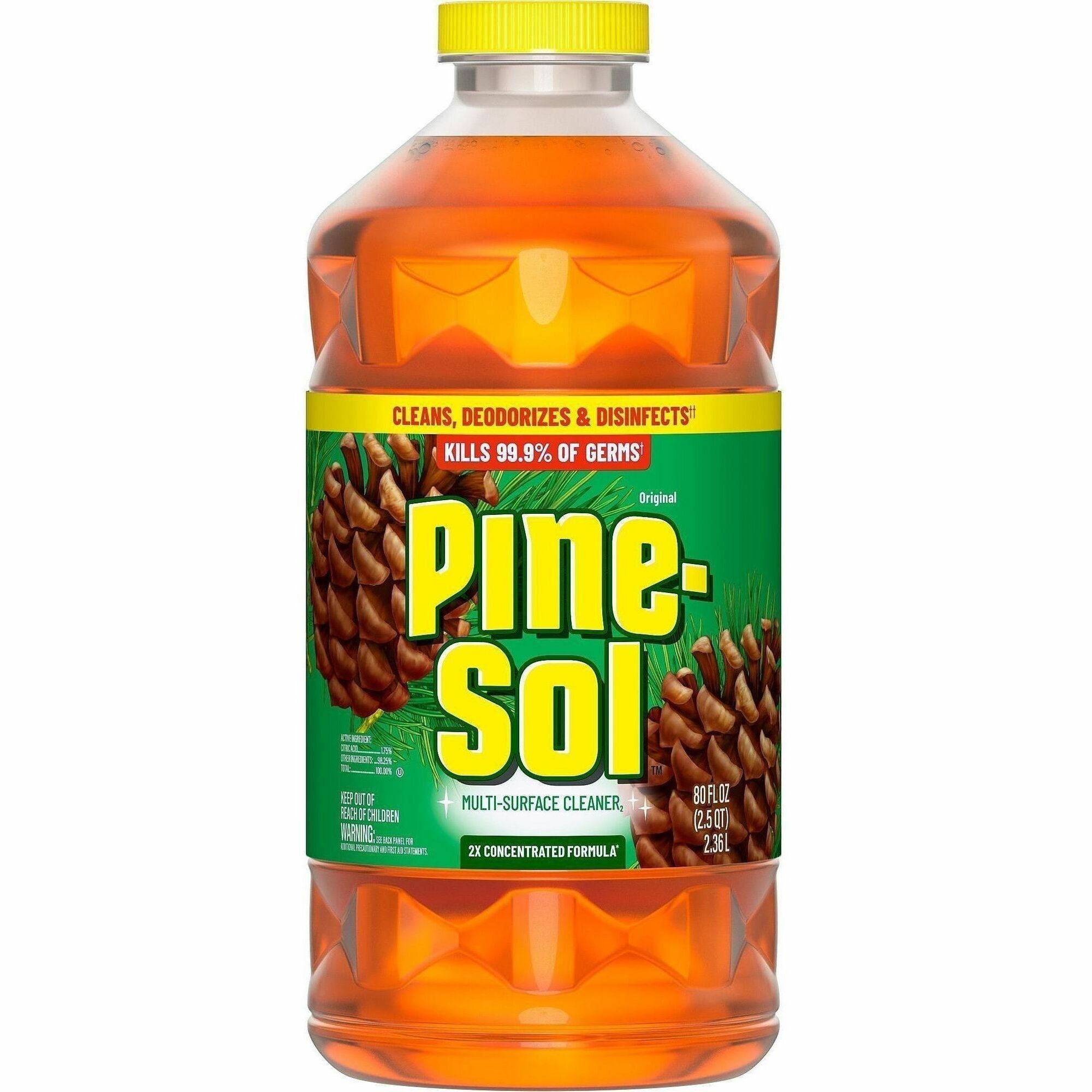 Pine-Sol Multi-Surface Cleaner, Concentrate, Liquid, Original Scent, 80 fl oz (2.5 quart), Yellow, 1 Each