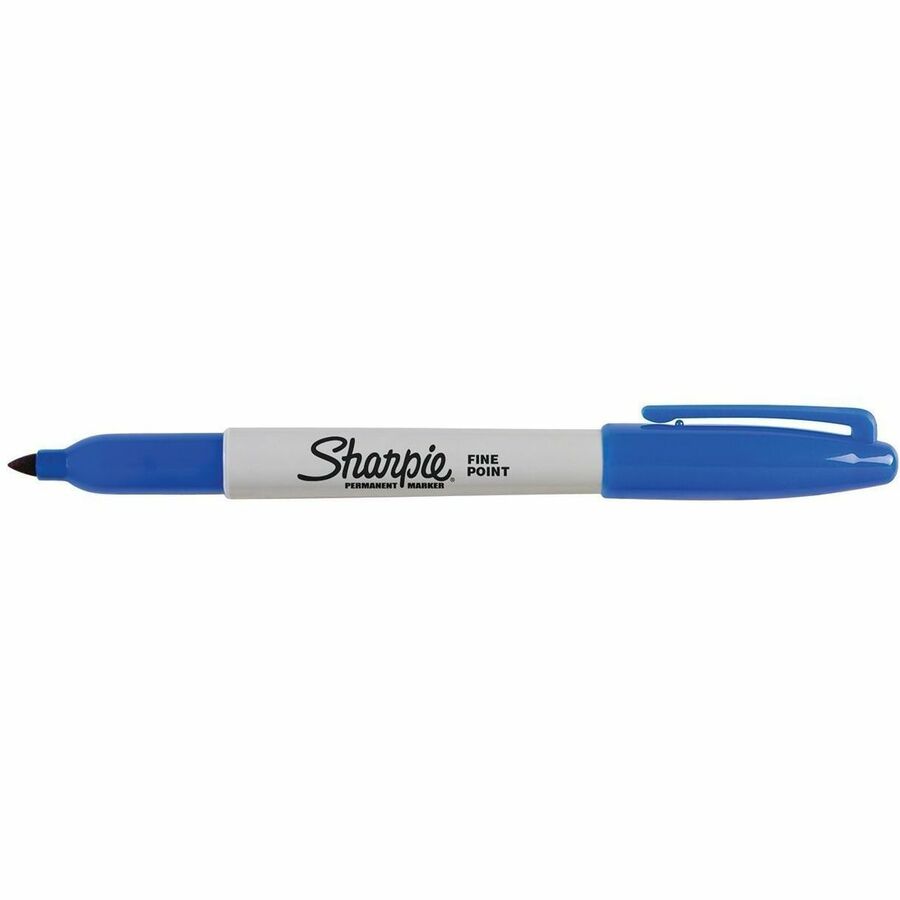 Sharpie Permanent Marker, Bold/Fine Point, Blue Ink, 1 Dozen