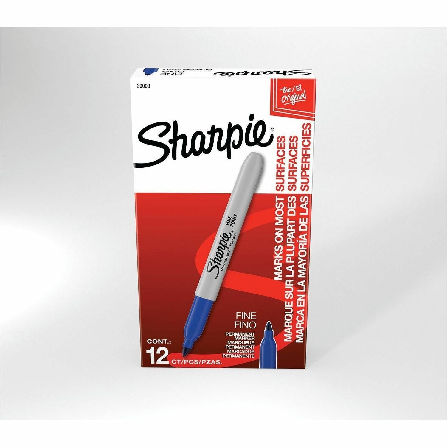 Sharpie Permanent Marker, Bold/Fine Point, Blue Ink, 1 Dozen