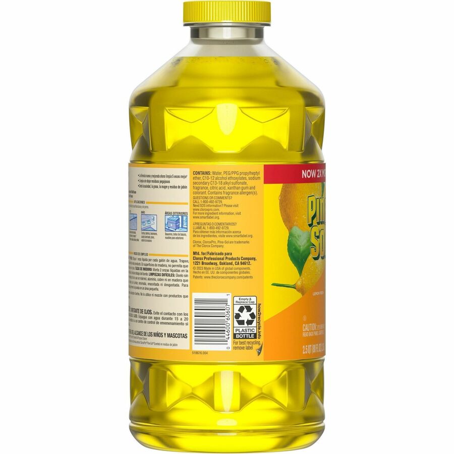 CloroxPro Pine-Sol Multi-Surface Cleaner, Lemon Fresh Scent, Concentrate, Liquid, 80 fl oz Bottles, Yellow, 3 per Carton