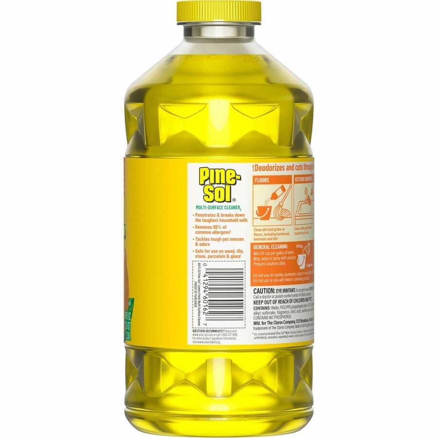 Pine-Sol Multi-Surface Cleaner, Concentrate, Lemon Fresh Scent, Liquid, 80 fl oz (2.5 quart), Yellow, 1 Each