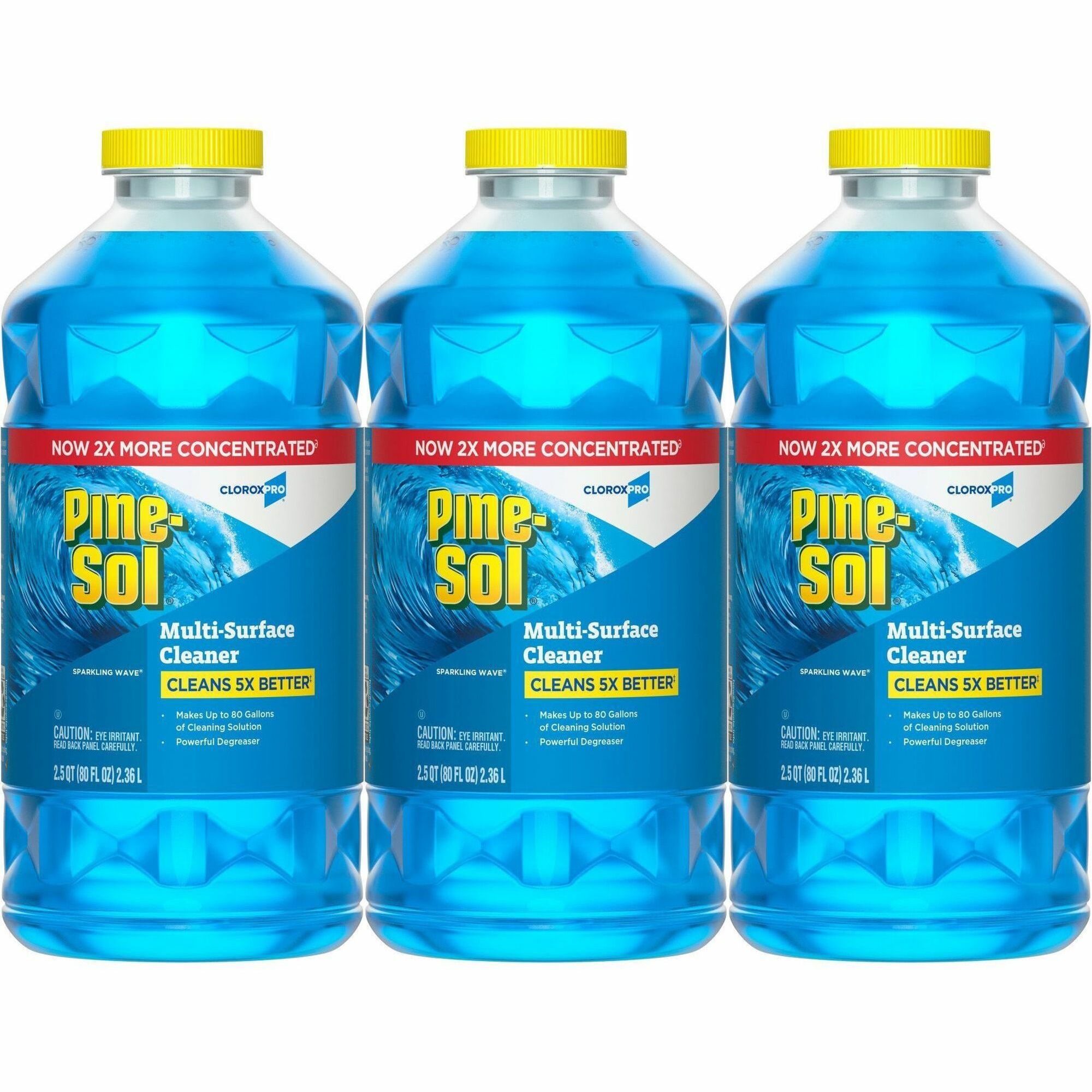 CloroxPro Pine-Sol Multi-Surface Cleaner, Concentrate, Liquid, Sparkling Wave Scent, Blue, 80 fl oz Bottles, 3 per Carton