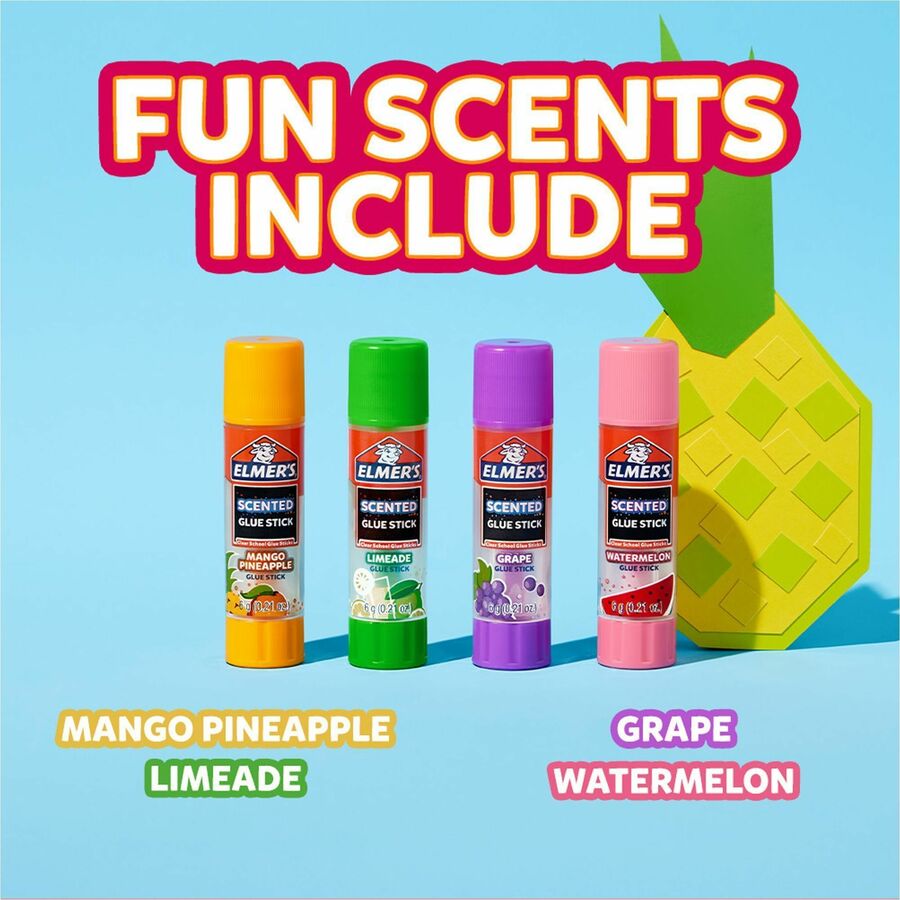 Elmer's Scented Glue Sticks, Tropical Mix, 0.21 oz Each, 4 Pack