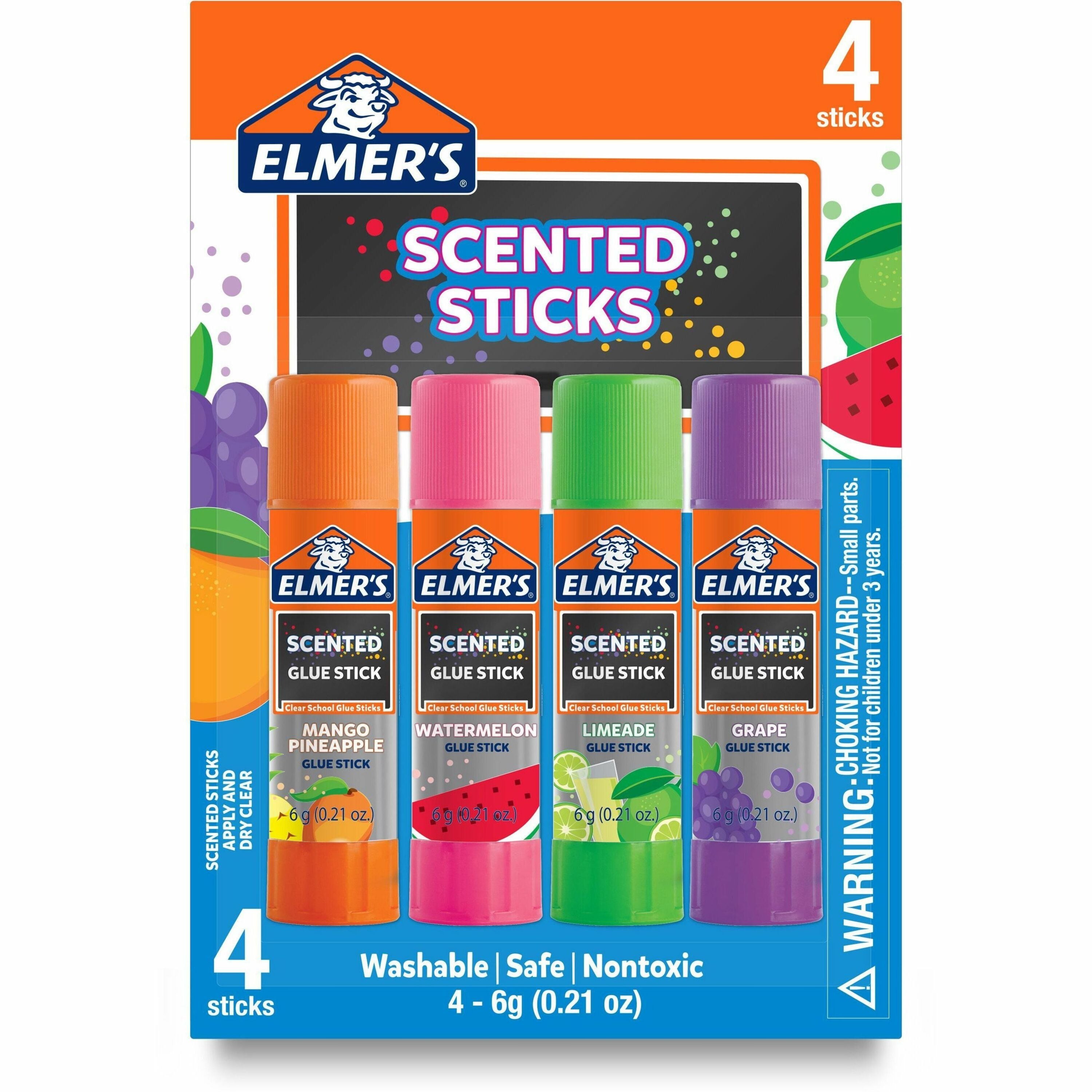 Elmer's Scented Glue Sticks, Tropical Mix, 0.21 oz Each, 4 Pack