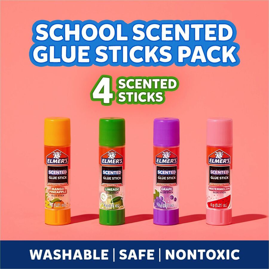 Elmer's Scented Glue Sticks, Tropical Mix, 0.21 oz Each, 4 Pack