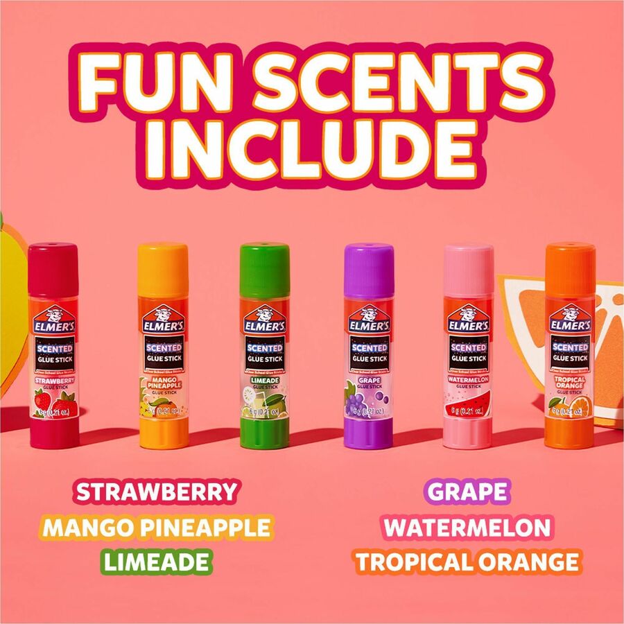 Elmer's Scented Glue Sticks, Tropical Mix, 0.21 oz, 30/Box