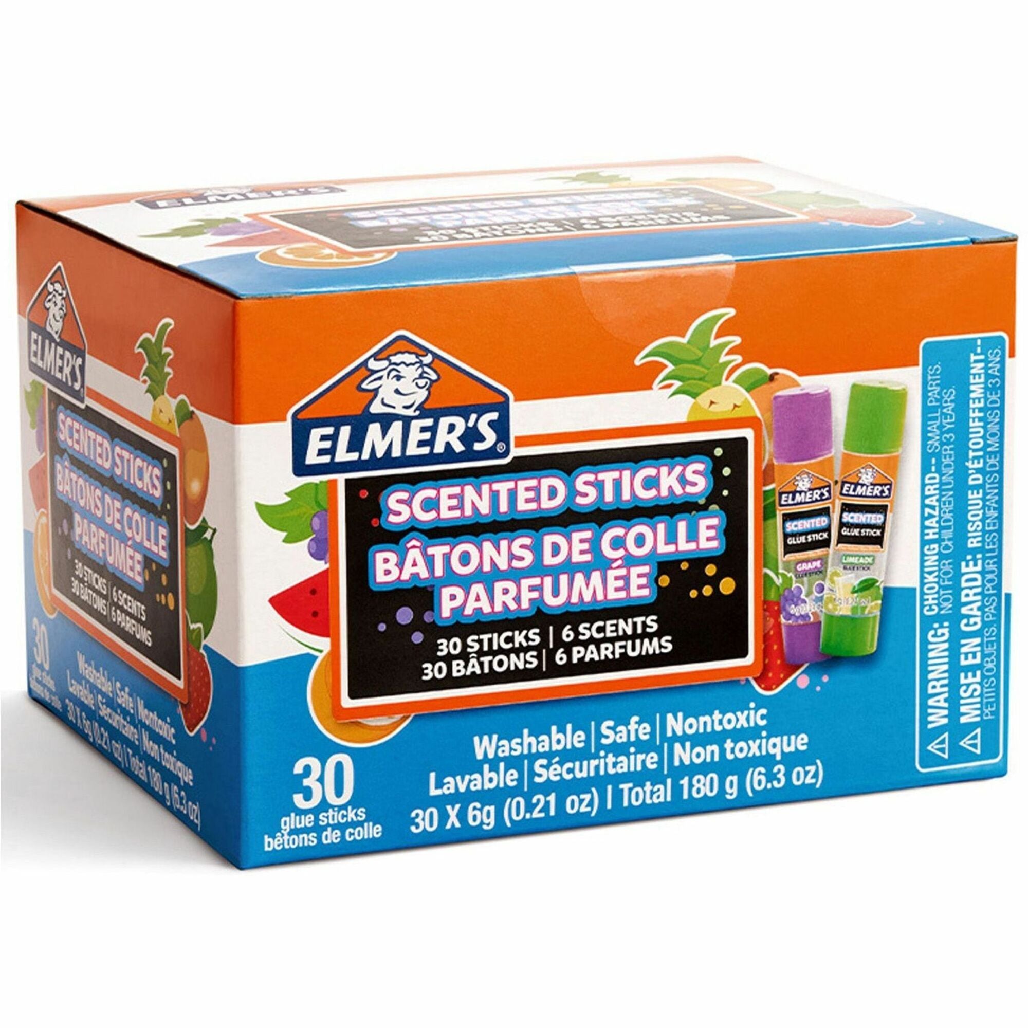 Elmer's Scented Glue Sticks, Tropical Mix, 0.21 oz, 30/Box